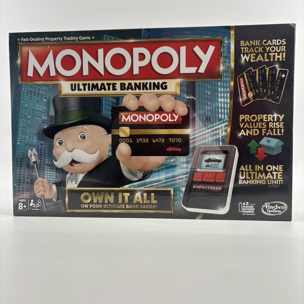 Hasbro Monopoly Ultimate Banking Board Game - 8+ Bank Cards Digital New Sealed